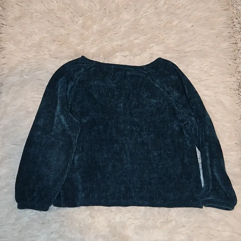 Gymboree Girls Dark Green Chenille Ribbed Sweater